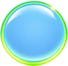 Frutiger Aero widget plate shaped like a glass orb